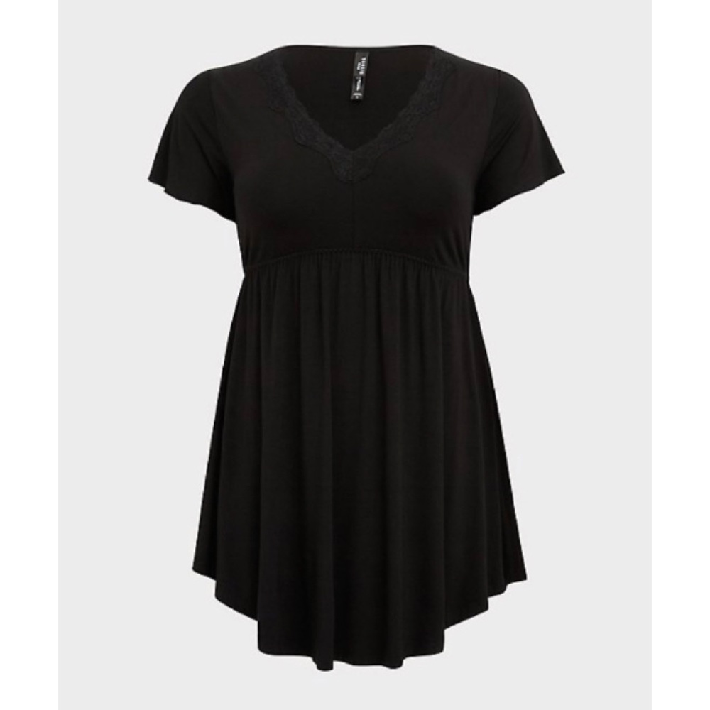🆕 Black Super Soft Lace Trim Sleep Dress 3 3X 22 24 NWT Torrid New! Pyjamas PJ - Picture 7 of 8